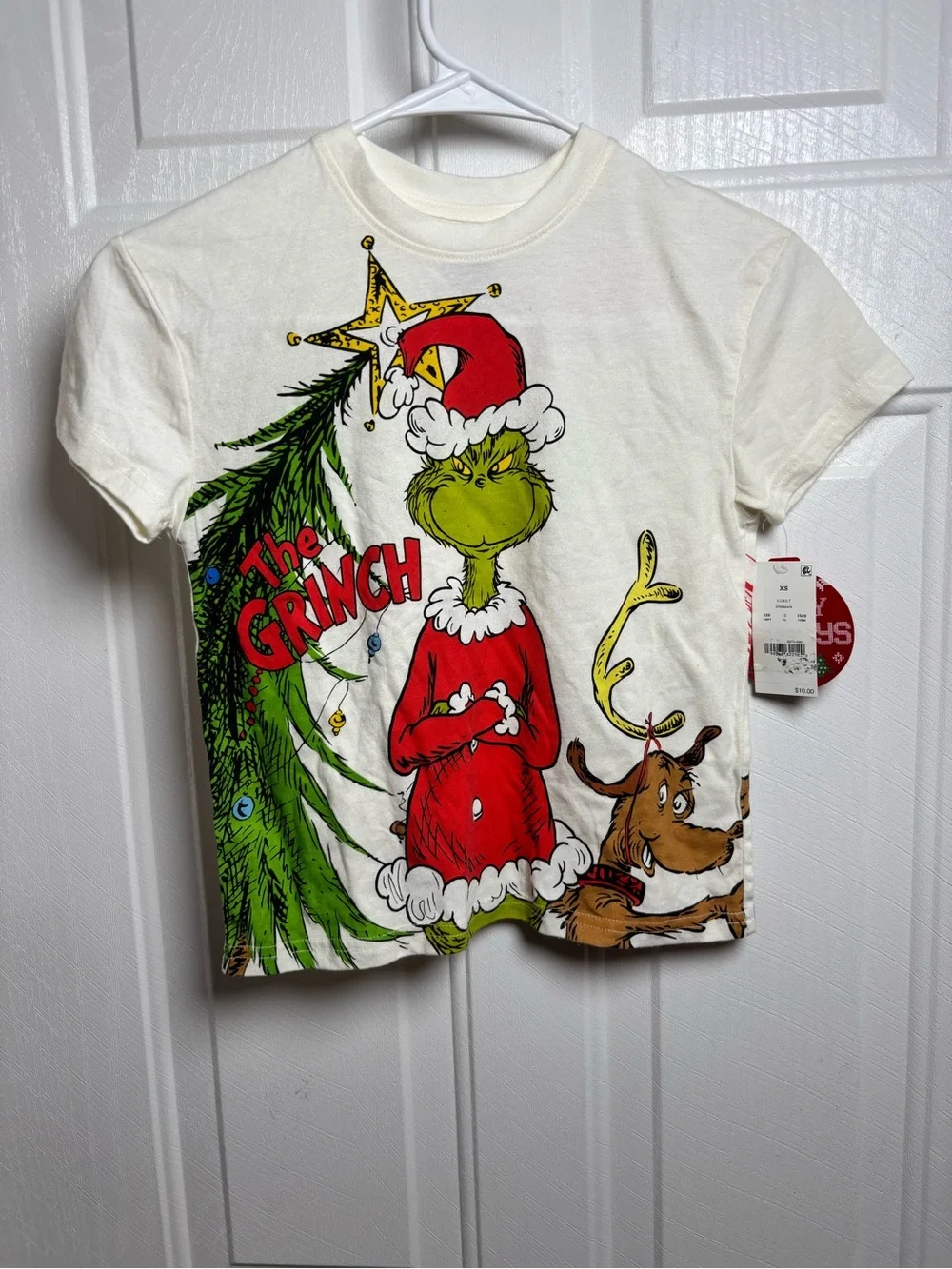 The Grinch Merry Grinchmas! White Graphic Kids Holiday Tee